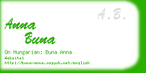 anna buna business card
